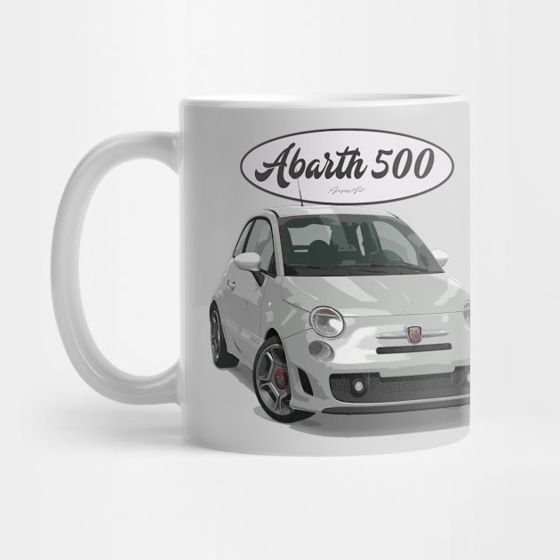 ABARTH 500 Grey White by PjesusArt